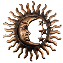Ozdoba metalowa słońce + księżyc mała Prodex A00673