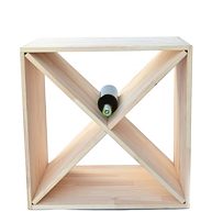 Drewniany stojak na wino kwadrat 47 x 47 x 23 cm Rojaplast 23610