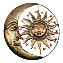 Dekoracja metalowa słońce + księżyc średnia 45 cm Prodex