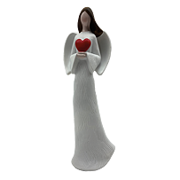 Anioł biały z czerwonym sercem 21 cm Prodex JY21101104