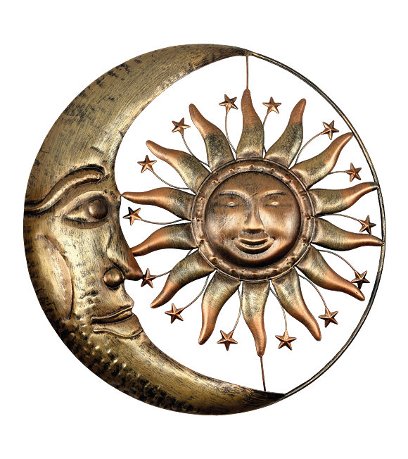 Dekoracja metalowa słońce + księżyc średnia 45 cm Prodex A00672