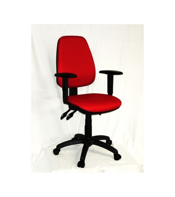 Krzesło biurowe ASYN z podłokietnikami - czerwone Antares