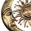 Dekoracja metalowa słońce + księżyc średnia 45 cm Prodex A00672