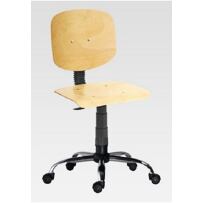Krzesło warsztatowe 1290 L NOR 6109, chromowana podstawa, ślizgacze