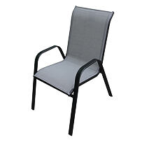 Krzesło ogrodowe XT1012C - czarne z szarą tkaniną 1012C