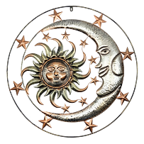 Wisząca dekoracja metalowa słońce + księżyc Prodex A00671