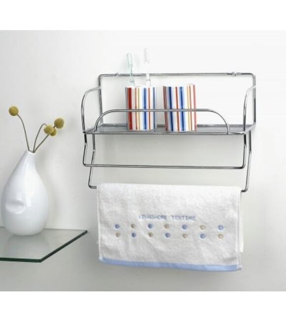 Półka łazienkowa z wieszakiem na ręczniki Bath & Home