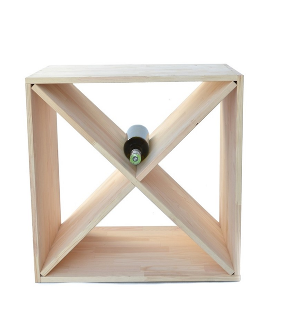 Drewniany stojak na wino kwadrat 47 x 47 x 23 cm Rojaplast 23610