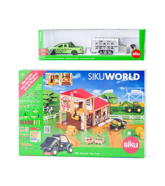SIKU World - Farma z samochodem do przewozu bydła 56081998