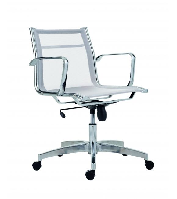 Krzesło Biurowe 8850 KASE MESH białe niskie oparcie Antares