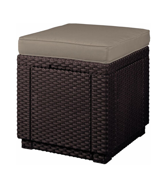 Cube Taboret z poduszką - brązowy KETER 205766